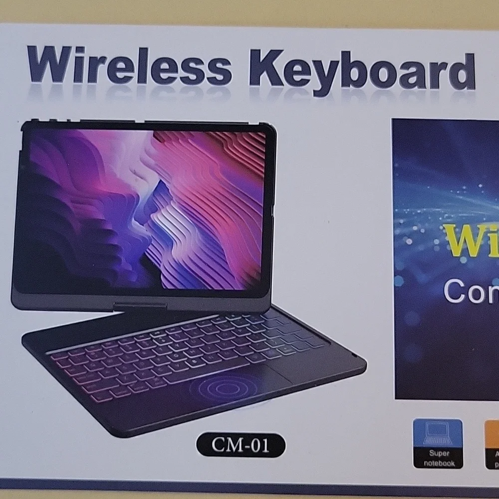 WIRELESS TOUCHPAD KEYBOARD CM-01 with protective cover Black 9th 8th 7th…NEW